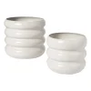 Bloempot bubbles groot - beige - ø19x18 cm