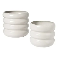 Bloempot bubbles groot - beige - ø19x18 cm