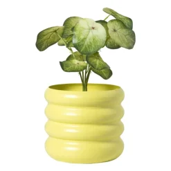 Bloempot bubbles groot - geel - ø19x18 cm