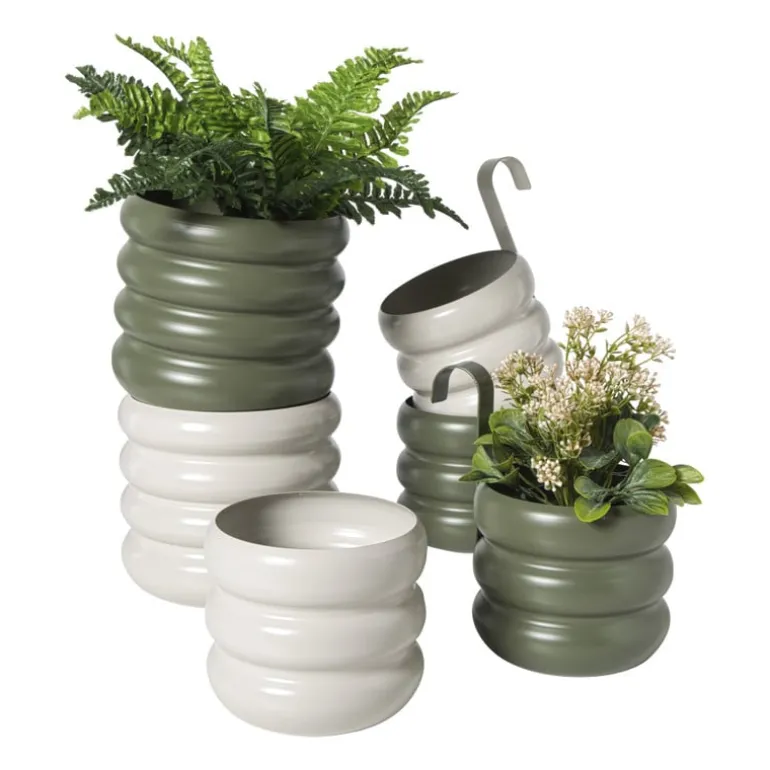 Bloempot bubbles groot - groen - ø19x18 cm