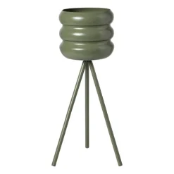 Bloempot bubbles op voet klein - groen - ø15x45 cm