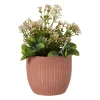 Bloempot rib - roze - ø13x12 cm