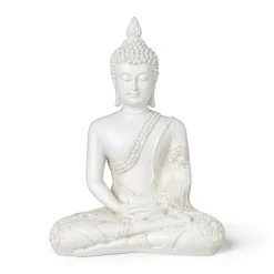 Boeddha beeld - wit - 27 cm