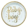 Bord baby boy - blauw/goudkleurig - set van 8