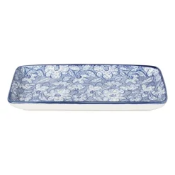 Bord blue print - botanic - 20x11 cm