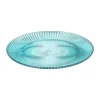 Bord streep - blauw - ø22x1.5 cm