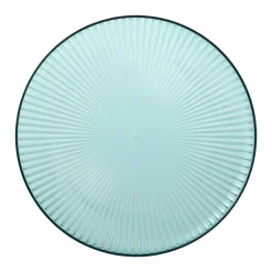 Bord streep - blauw - ø22x1.5 cm