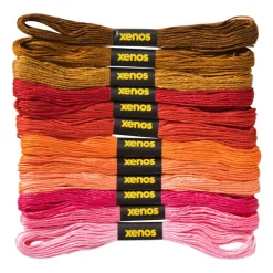 Borduurgaren set - warme kleuren - set van 12