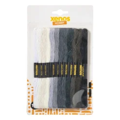Borduurgaren set - wit/grijs/zwart - set van 12