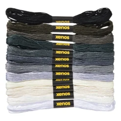 Borduurgaren set - wit/grijs/zwart - set van 12