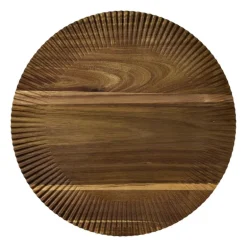 Borrelplank met streepjes - bruin - ø46x1.8 cm