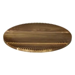 Borrelplank met streepjes - bruin - ø46x1.8 cm