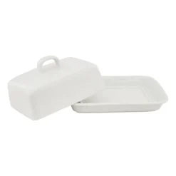 Botervloot met deksel - porselein - 14x17x8 cm
