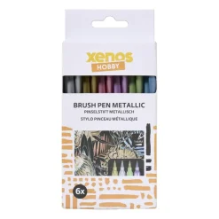 Brush pen - metallic - set van 6