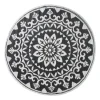 Buitenkleed bloem - zwart - ø150 cm