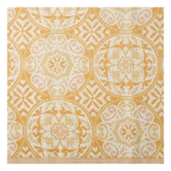 Buitenkleed cirkels - geel/oranje - 120x180 cm