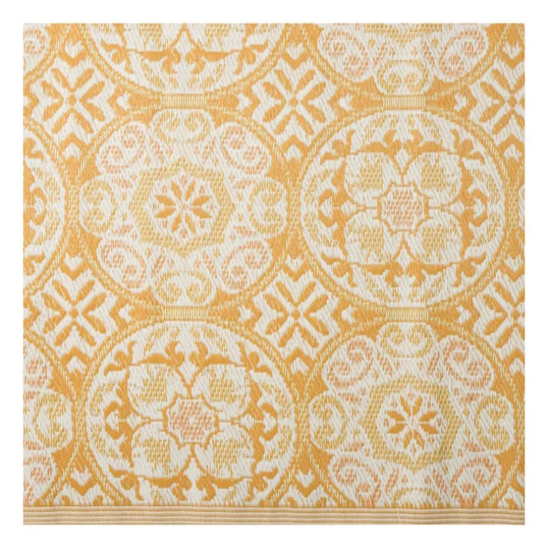 Buitenkleed cirkels - geel/oranje - 120x180 cm