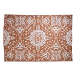 Buitenkleed damast - bruin - 160x230 cm