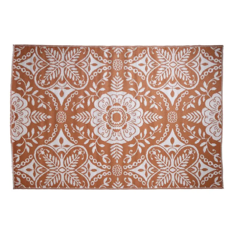 Buitenkleed damast - bruin - 160x230 cm