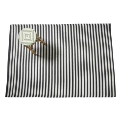 Buitenkleed streep - zwart/wit - 160x230 cm