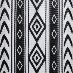 Buitenkleed tribal - zwart - 160x230 cm
