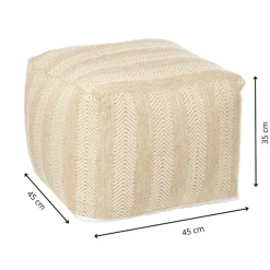 Buitenpoef gestreept - beige/bruin - 35x45x45 cm