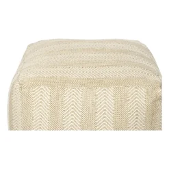 Buitenpoef gestreept - beige/bruin - 35x45x45 cm