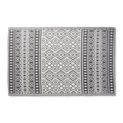 Buitentapijt ethnic - zwart/wit - 120x180 cm