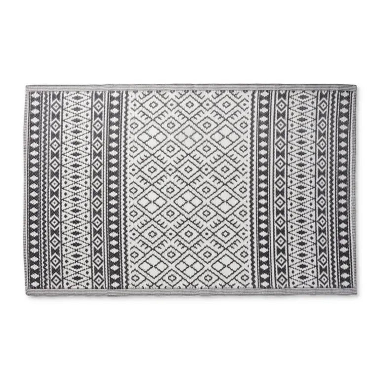 Buitentapijt ethnic - zwart/wit - 120x180 cm