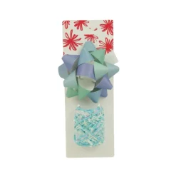 Cadeaulint en strik mix - groen/blauw - set van 2