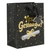 Cadeautas geslaagd - zwart/goudkleurig - 18x10x23 cm