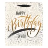 Cadeautasje Happy birthday - gouden stip - 23x26 cm