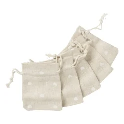 Cadeauzakjes jute - hartjes - set van 5