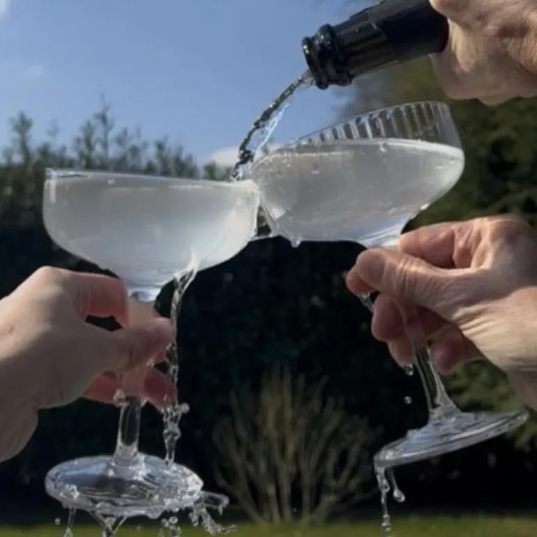 Champagnecoupe ribbel - glas - 200 ml