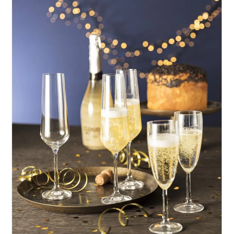 Champagneglas kristal - set van 4 - 200 ml