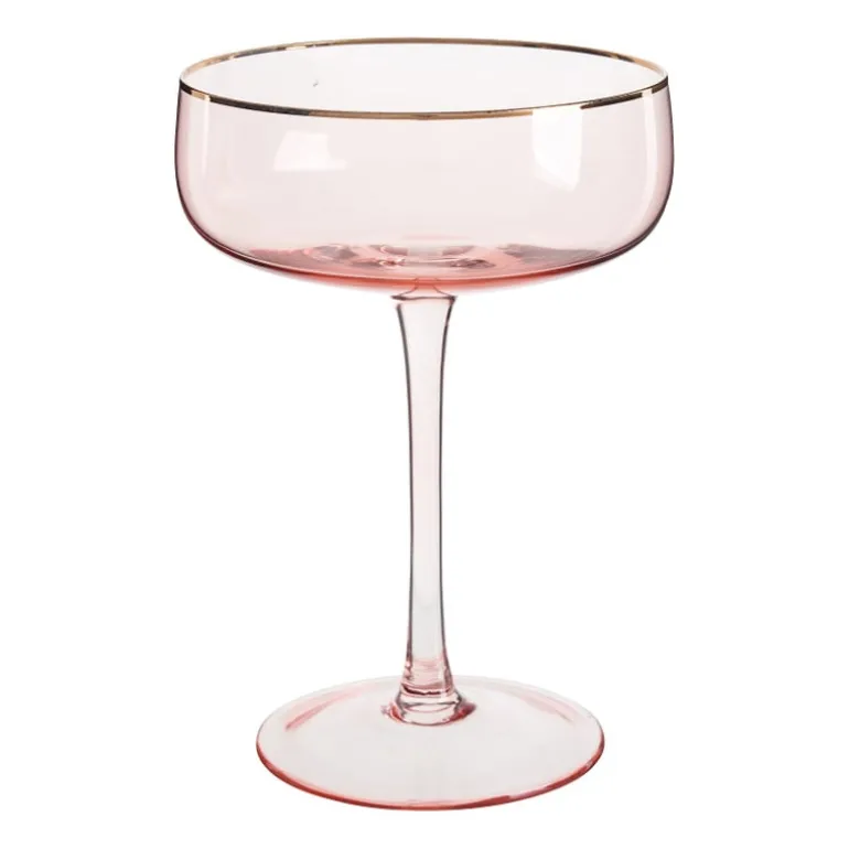 Champagneglas - roze/goud - 220 ml
