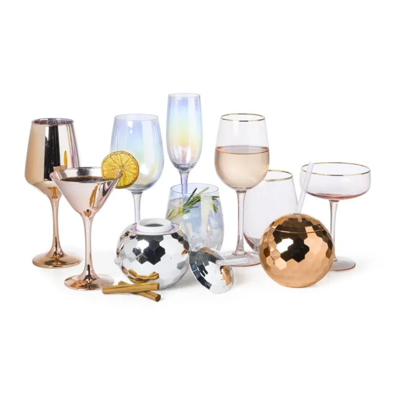 Champagneglas - roze/goud - 220 ml