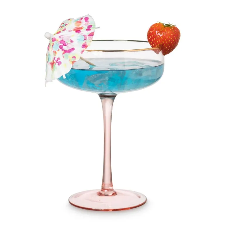 Champagneglas - roze/goud - 220 ml