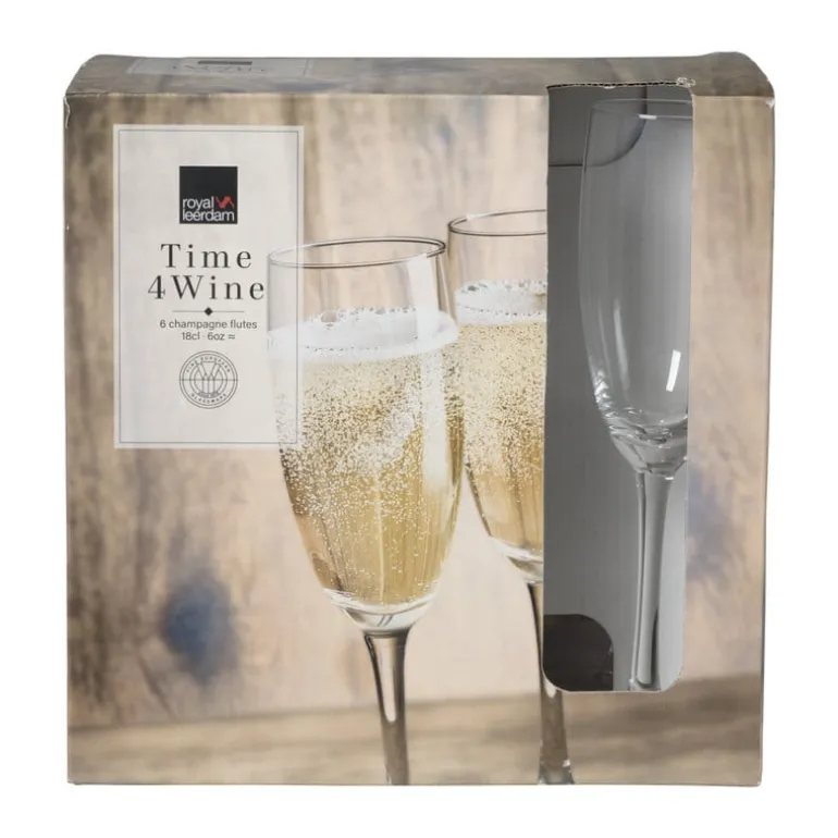 Champagneglas - set van 6 - 180 ml