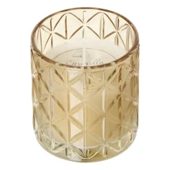Citronella kaars in geribbeld glas - ø7.2x8 cm - diverse varianten