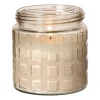 Citronella kaars in glas - blokpatroon - ø11.2x12 cm