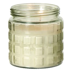 Citronella kaars in glas - blokpatroon - ø11.2x12 cm