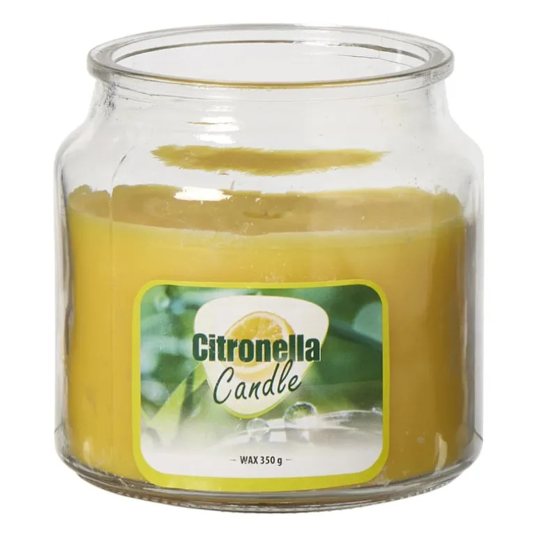 Citronella kaars in glas - geel - ø10x13.5 cm