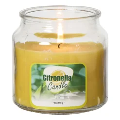 Citronella kaars in glas - geel - ø10x13.5 cm