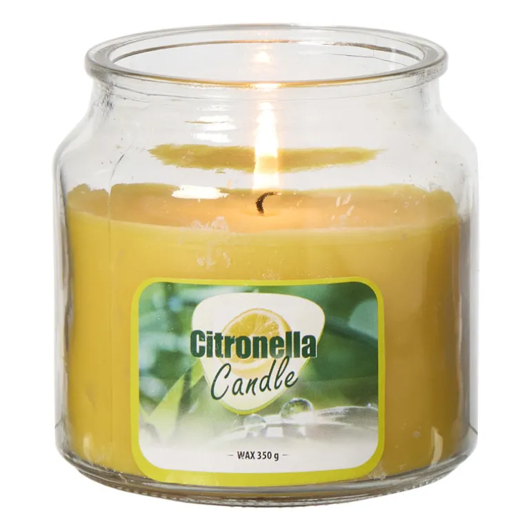 Citronella kaars in glas - geel - ø10x13.5 cm