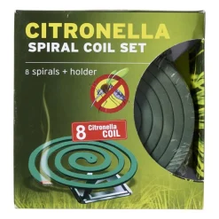 Citronella spiral coil set met houder - set van 8