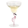 Cocktailglas flamingo - transparant/roze - ml