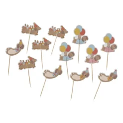 Cocktailprikkers teckel - multikleur - set van 12