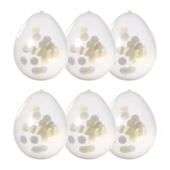 Confetti ballon - goudkleurig - set van 6