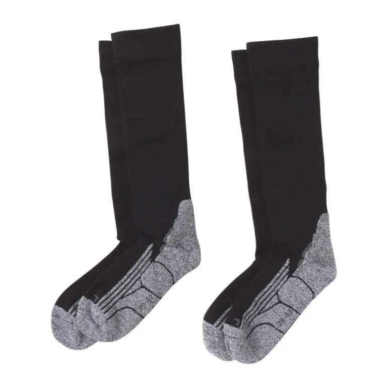 Coolmax compressie sokken 2 paar - zwart - maat 35-38